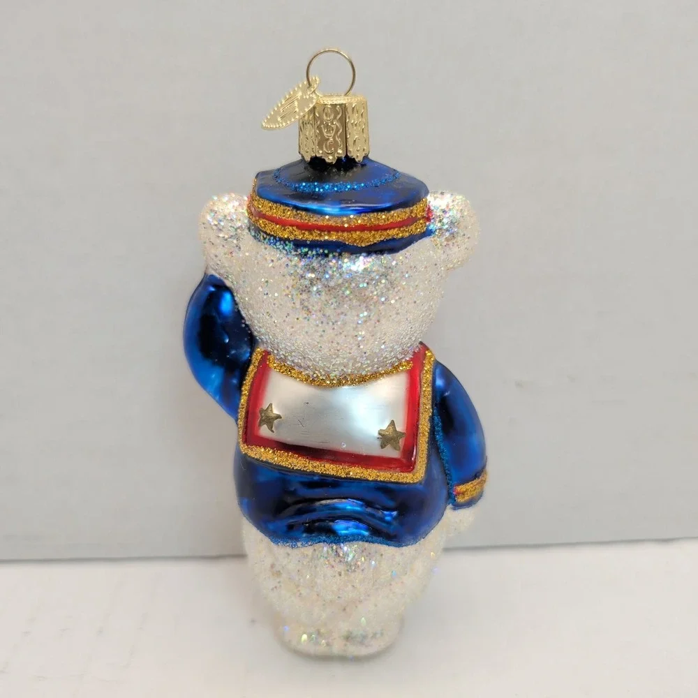 Old World Christmas Glass Ornaments Cigar Store Indian & Sailor Bear Lot of 2